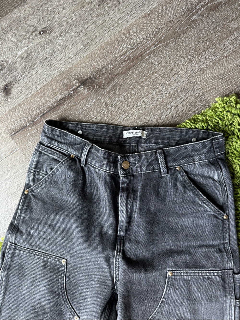 Carhartt WIP Black Washed Carpenter Jeans - Picture 4 of 7